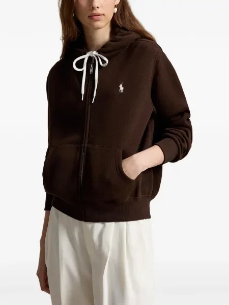 Scurt șapcă Polo Ralph Lauren cu broderie din jerseu maro