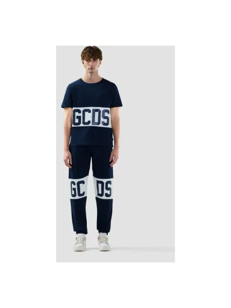 Spodnie dresowe Gcds z logo niebieskie