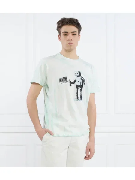GUESS Tricou SS BSC ROBOT GRAFFIT verde