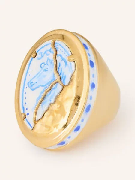 Chloé Pierścionek Bloomcraft gold biały
