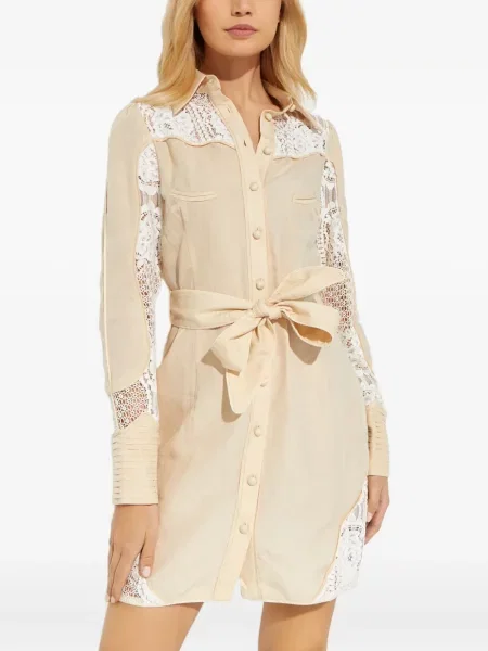 Rochie mini Ixiah cu broderie din dantelă de costum