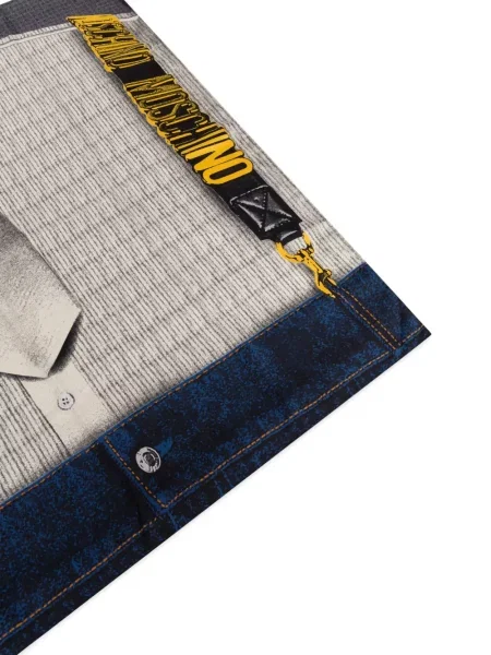 Cămașă Moschino de mătase cu imagine alb