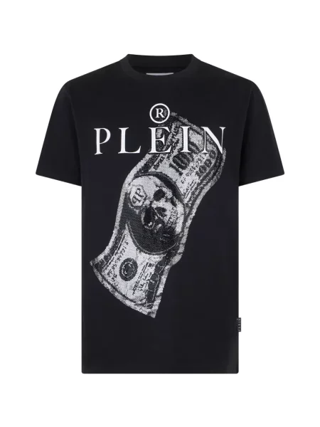 Tricou Philipp Plein din jerseu negru