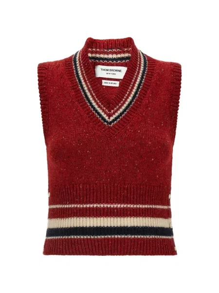 Vestă Thom Browne tricotate roșu