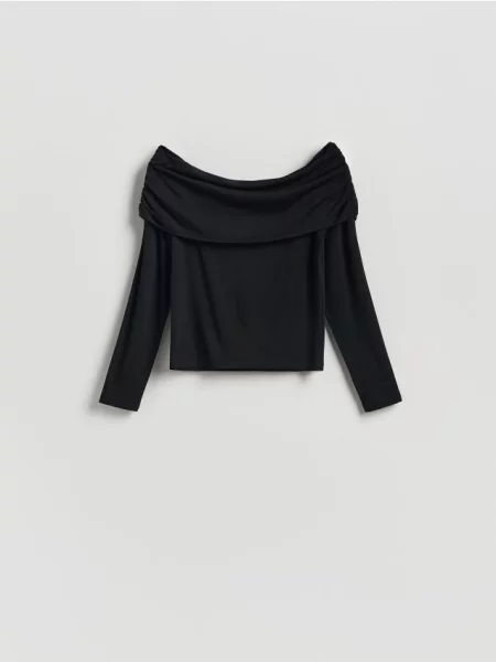 Reserved Блузка з вирізами на плечах чорний