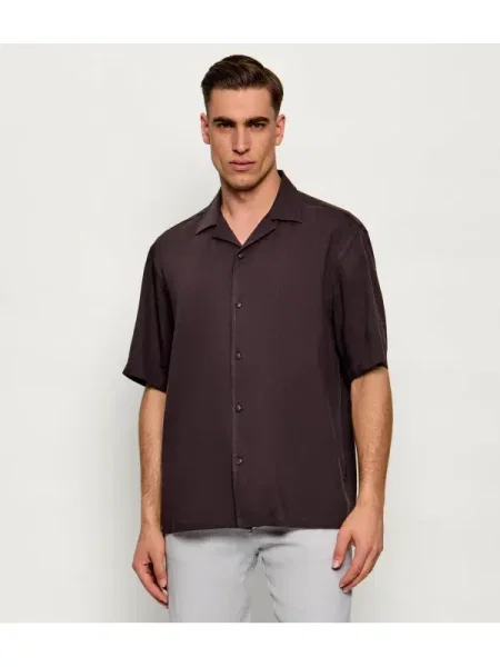 BOSS BLACK De in cămașă | Relaxed fit | stretch negru