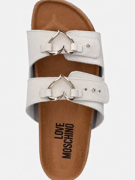 Love Moschino papucs lapos női velúr bézs