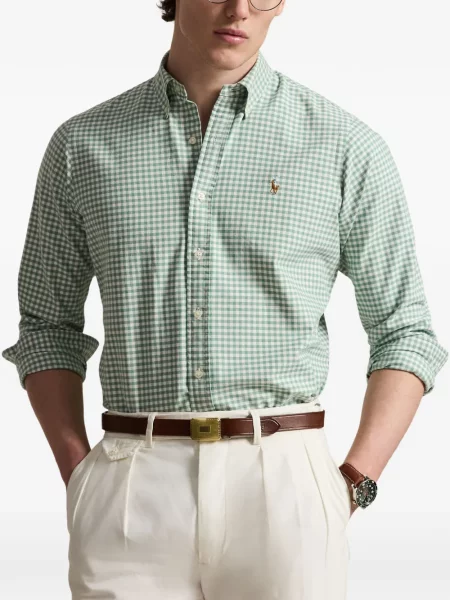 Τέντωμα καρό κιλότα Polo Ralph Lauren με κέντημα πράσινο