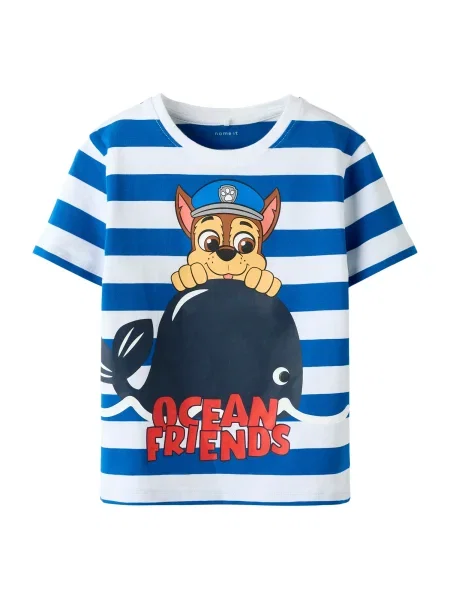 NAME IT Tricou NMMMilan Paw albastru / roșu / negru alb