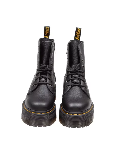 Botki Dr. Martens skórzane na platformie czarne