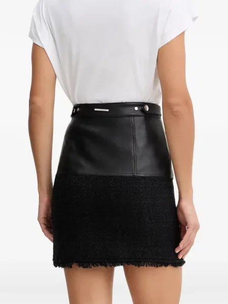 Fustă din piele Karl Lagerfeld negru