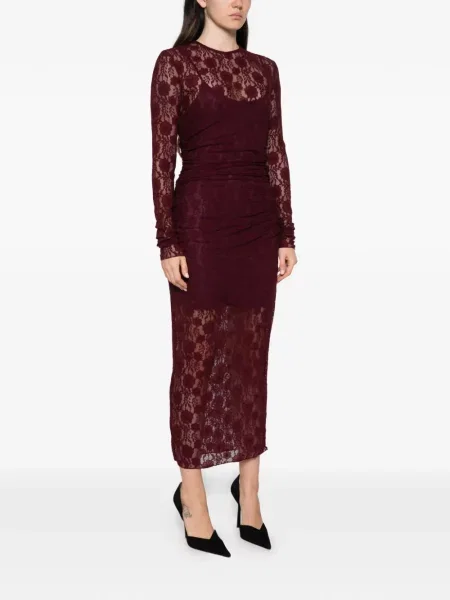 Rochie Aniye By cu volane din dantelă roșu