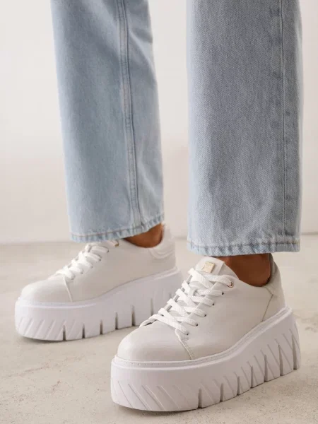 Sneakers VICES pe platformă chunky Tassi Albi alb