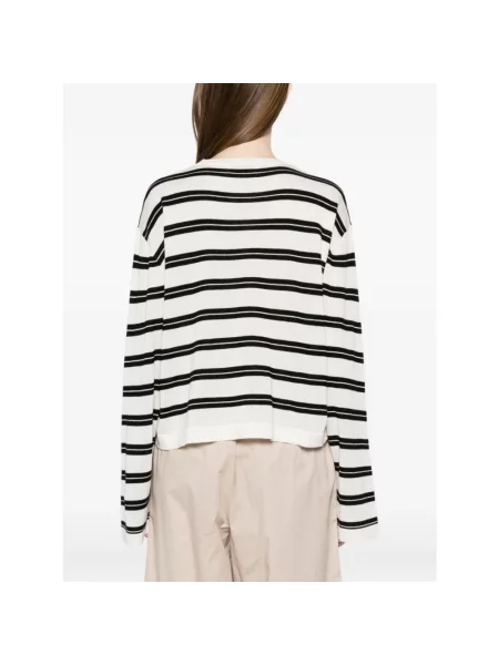Dzianinowy sweter Soft Goat w paski z paskiem