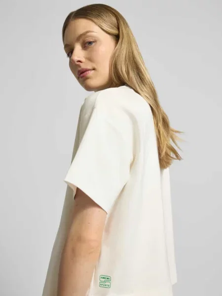 T-shirt o kroju relaxed fit z aplikacjami z motywem Marc Cain biała