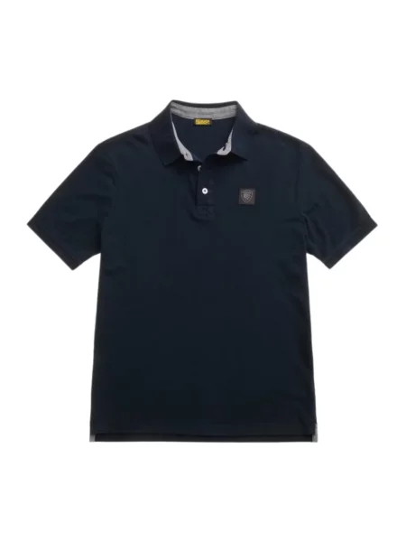 Koszulka polo Blauer z logo niebieska