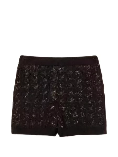 Pantaloni scurți Twinset tricotate cu model pepito negru