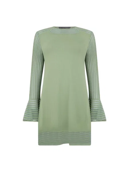 Lniana sukienka Alberta Ferretti zielona