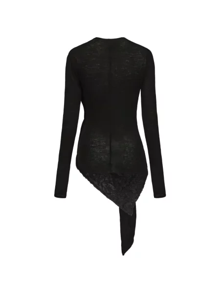 Lung bluză Elywood asimetrică negru