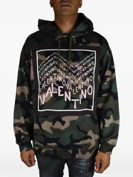 Hoodie Valentino Garavani με σχέδιο παραλλαγής πράσινο