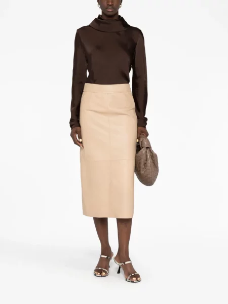 Drapiruotas palaidinė Jil Sander ruda