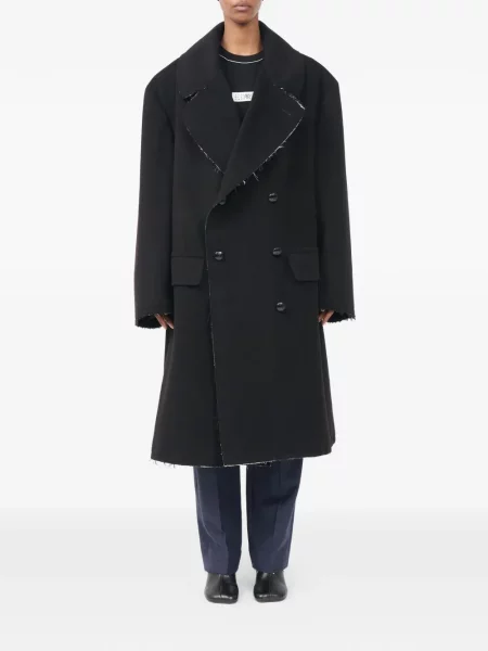 Vlněný kabát Mm6 Maison Margiela černý