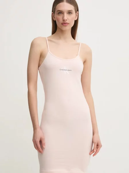 Calvin Klein Jeans sukienka mini dopasowana różowy