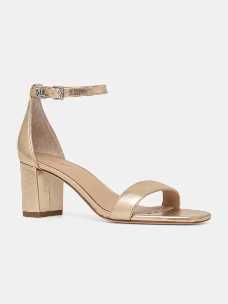 Usnjeni sandali Lauren Ralph Lauren Logan zlata