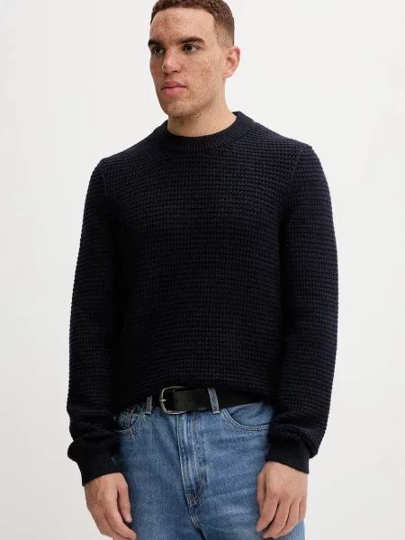 Marc O'Polo pulover din amestec de lână bleumarin