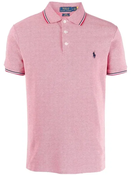 Половин цип пуловер Polo Ralph Lauren бродиран оранжево