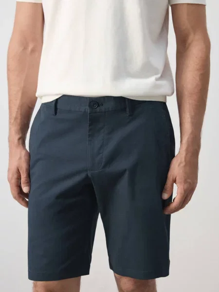 Bermudy chinosy slim fit z bawełny Mężczyzna 38 MANGO MAN granatowy
