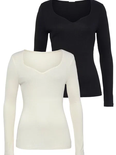 VIVANCE Tricou negru alb