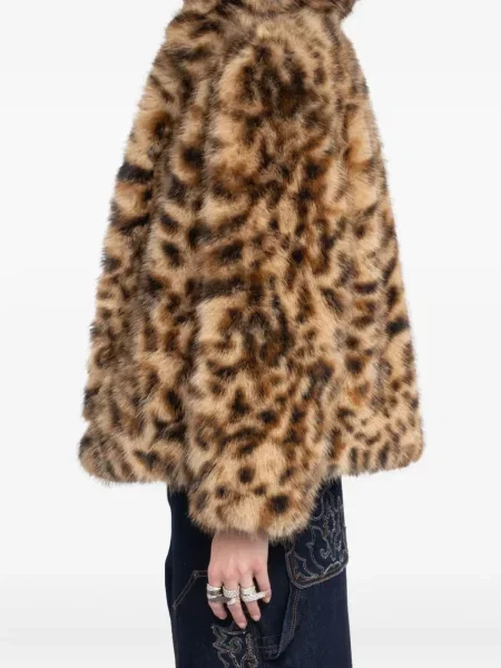 Palton de blană Zadig&voltaire cu imagine cu model leopard maro