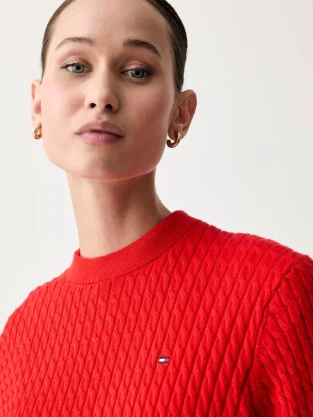 Tommy Hilfiger тениска тип пулове с яка дамска с червено