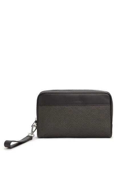 TOMMY HILFIGER Denarnica brokat / temno rjava črna