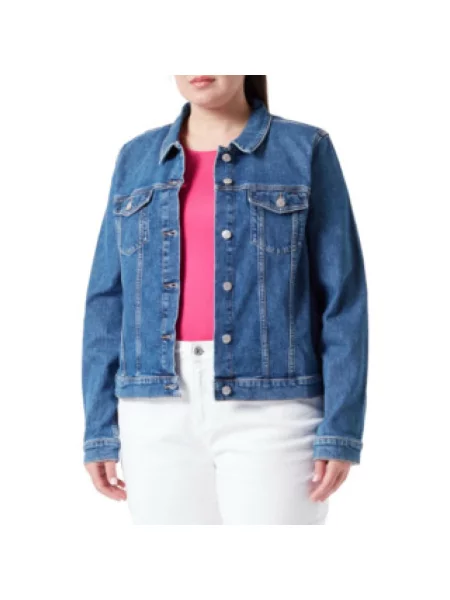 Tommy Hilfiger Kurtki Kobieta S Cienka Kurtka Dżinsowa Melanż niebieski