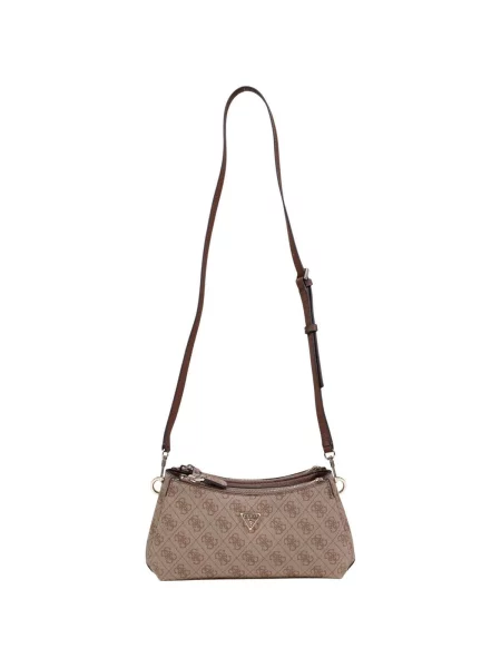 Crossbody kabelka Guess s autogramem hnědá