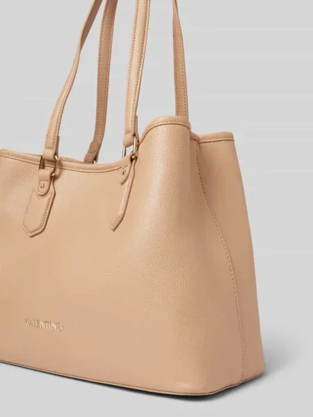 Lniana shopperka Valentino brązowa
