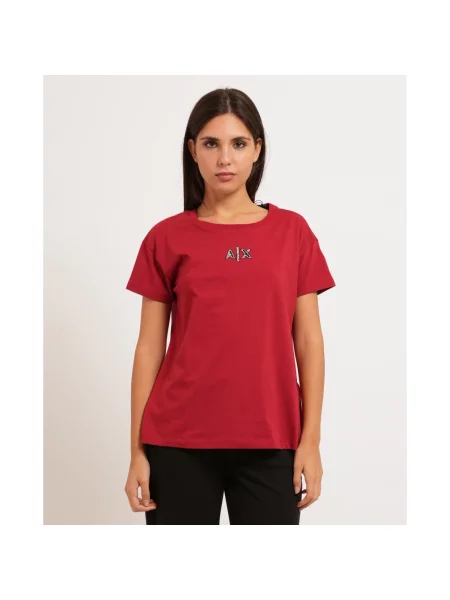 Koszulka Armani Exchange z logo czerwona