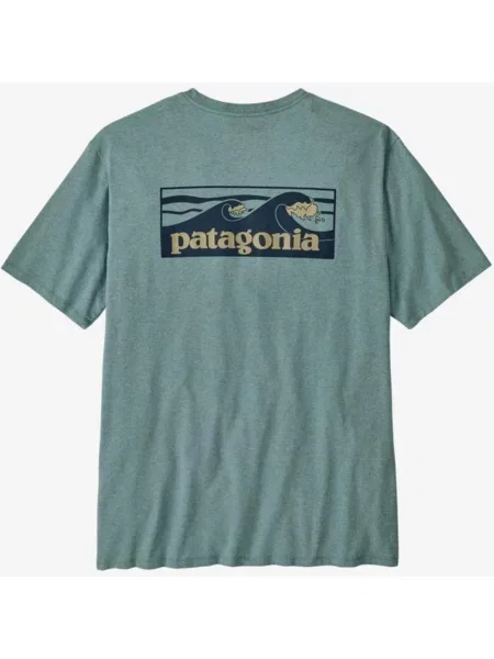 Koszulka Patagonia Boardshort Logo Pocket Responsibili-Tee krótki rękaw zielono-turkusowa XXL zielona