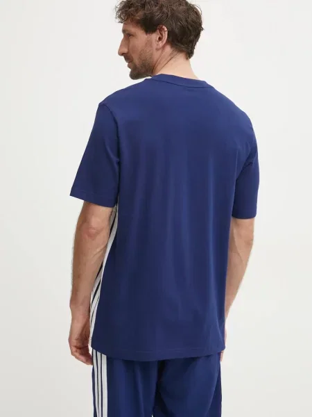 Adidas póló Essentials sötétkék férfi mintás kék