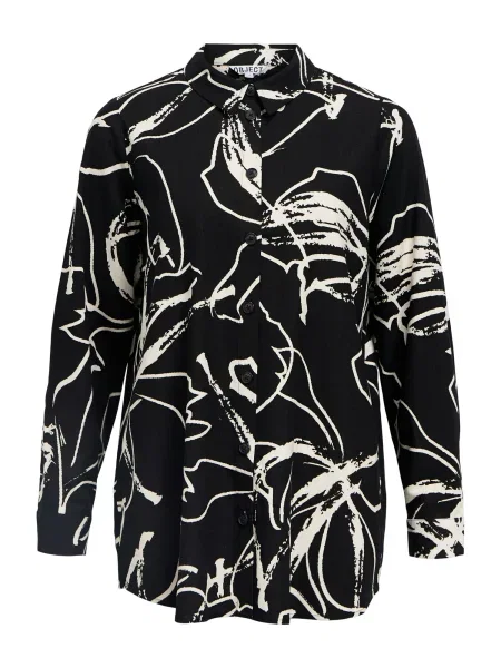 OBJECT Bluza OBJSANNE ecru/prljavo / crna bijela