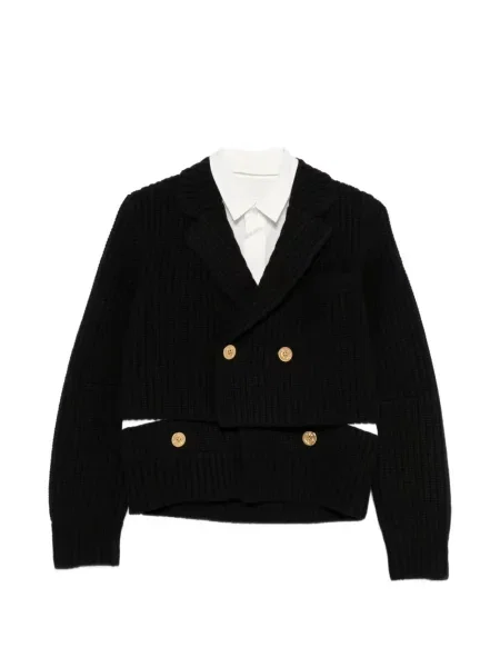 Cardigan Sacai cu două rânduri de nasturi negru