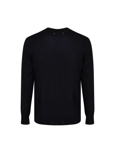 Sweter Golden Goose wełniany z logo niebieski