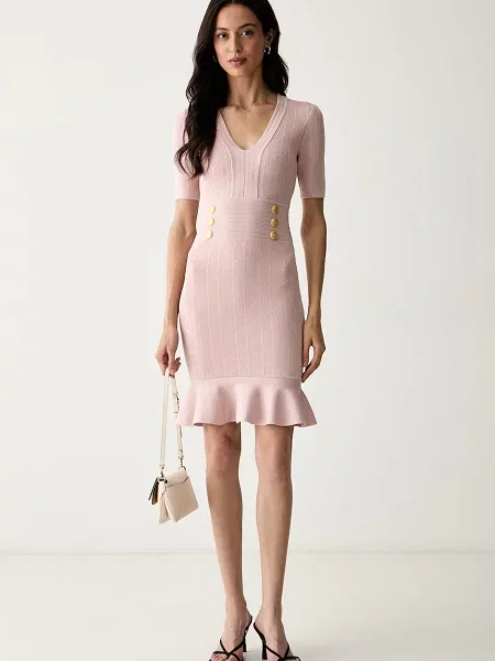 Marciano by Guess rochie cu vâscoză YAMNA roz