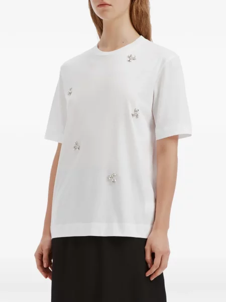 Tricou Simone Rocha cu perle alb