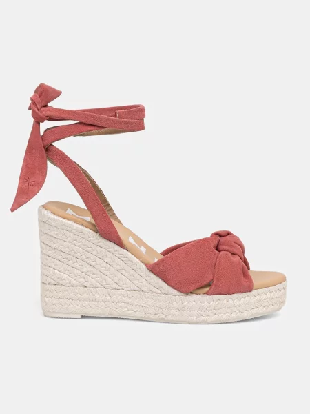 Espadrile Manebi din piele cu pană portocaliu