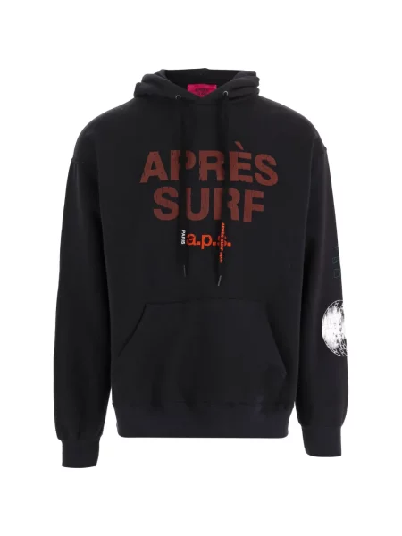 Hanorac cu glugă Après Surf cu imagine negru