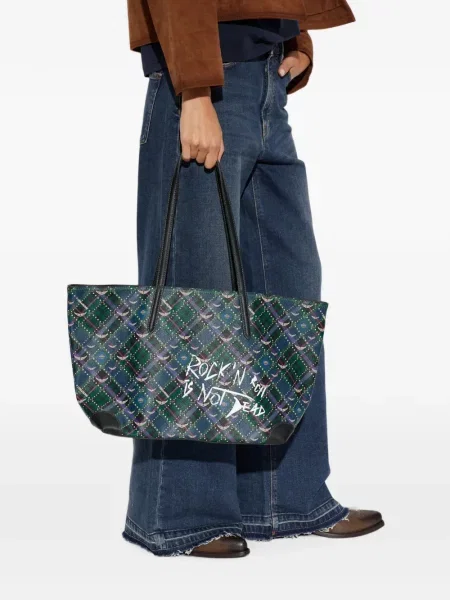 Geantă shopper Zadig&voltaire în carouri cu imagine albastru