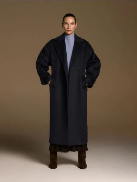 Reserved Пальто з додаванням вовни темно-синій синє